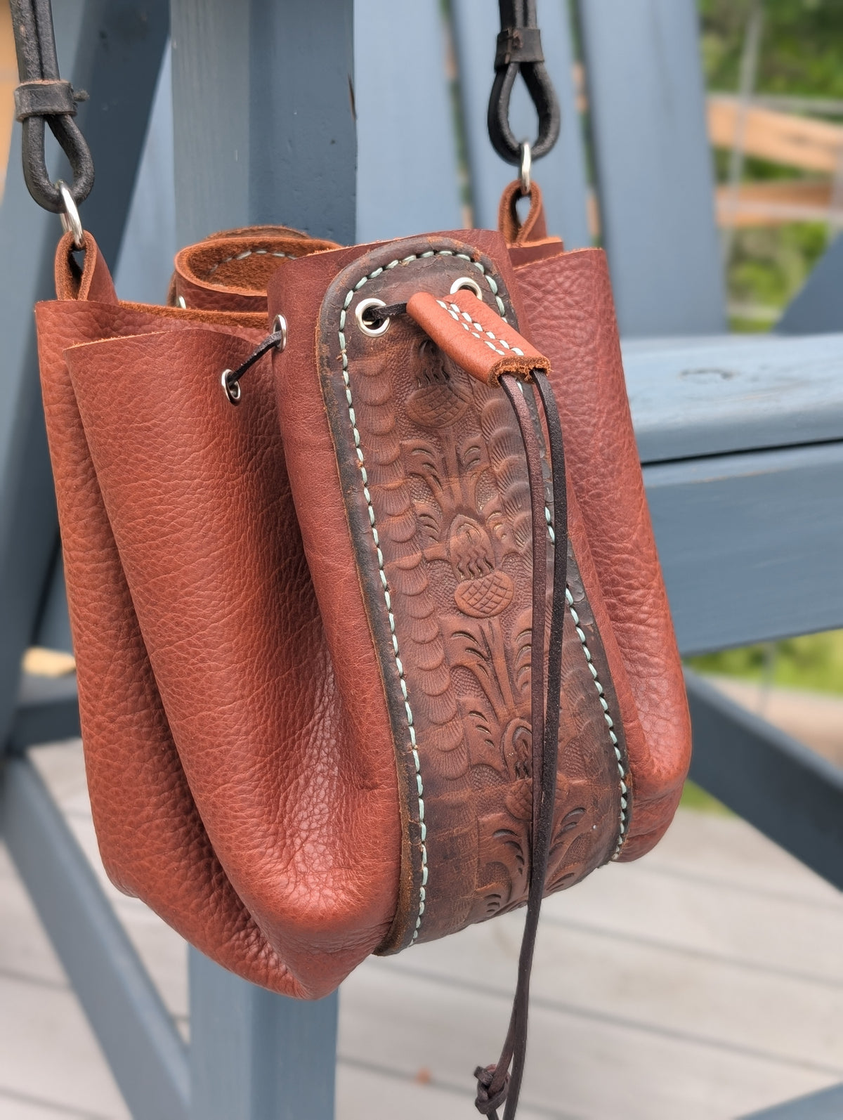 Tooled Stirrup Bucket Bag