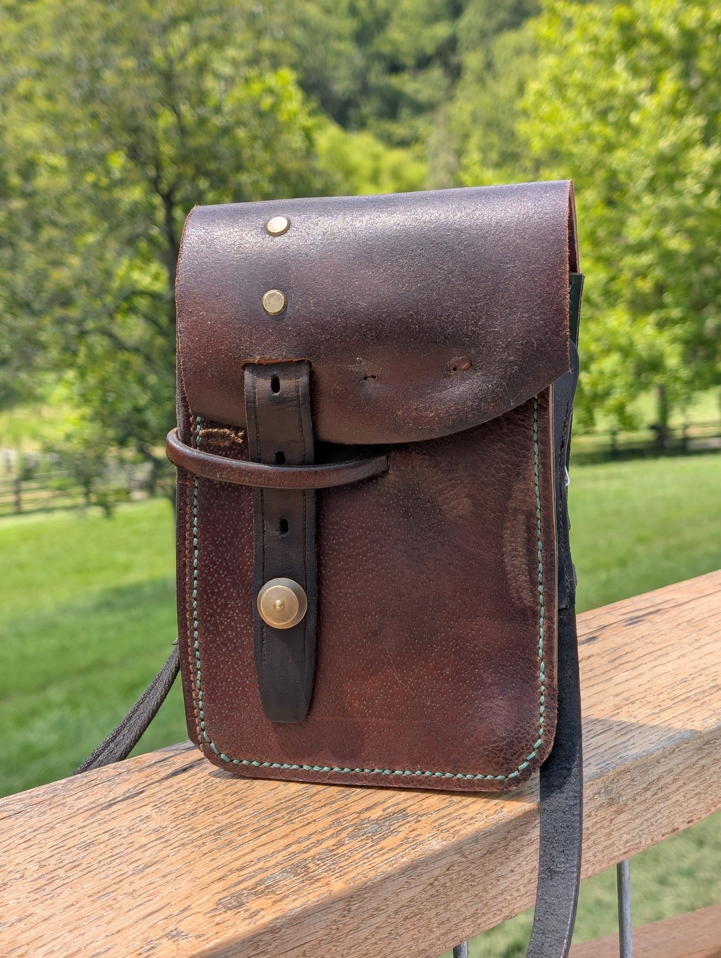 Green Crosby Half Halt Saddlebag