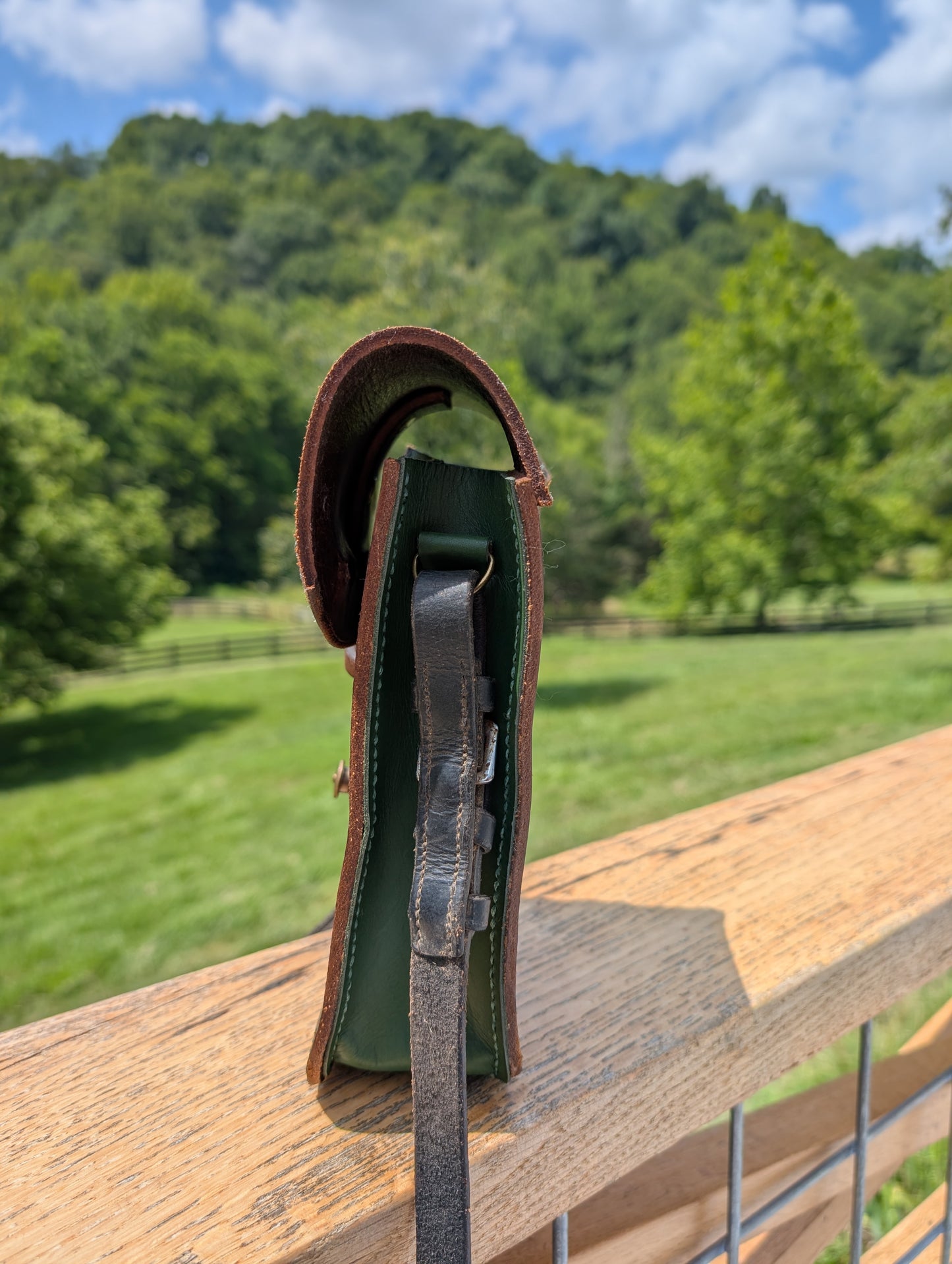 Green Crosby Half Halt Saddlebag