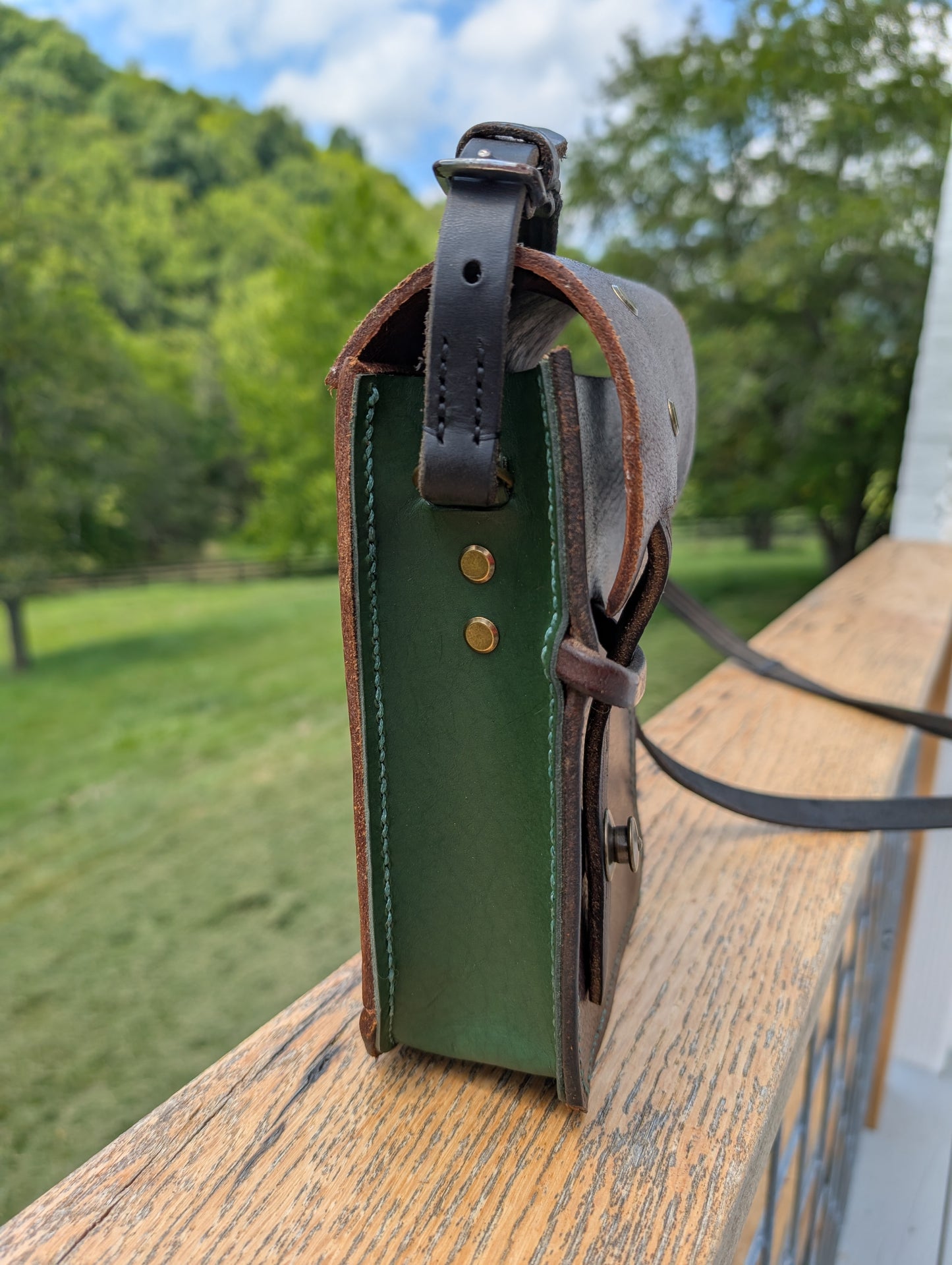 Green Crosby Half Halt Saddlebag