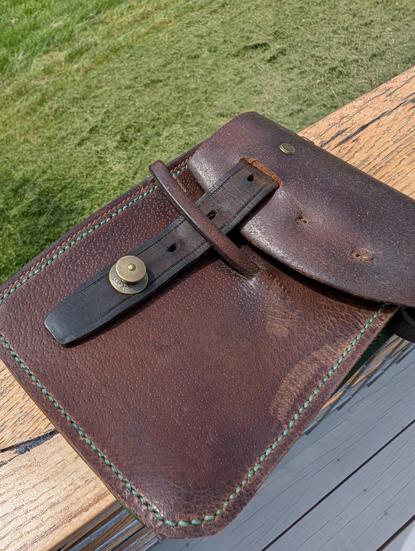 Green Crosby Half Halt Saddlebag