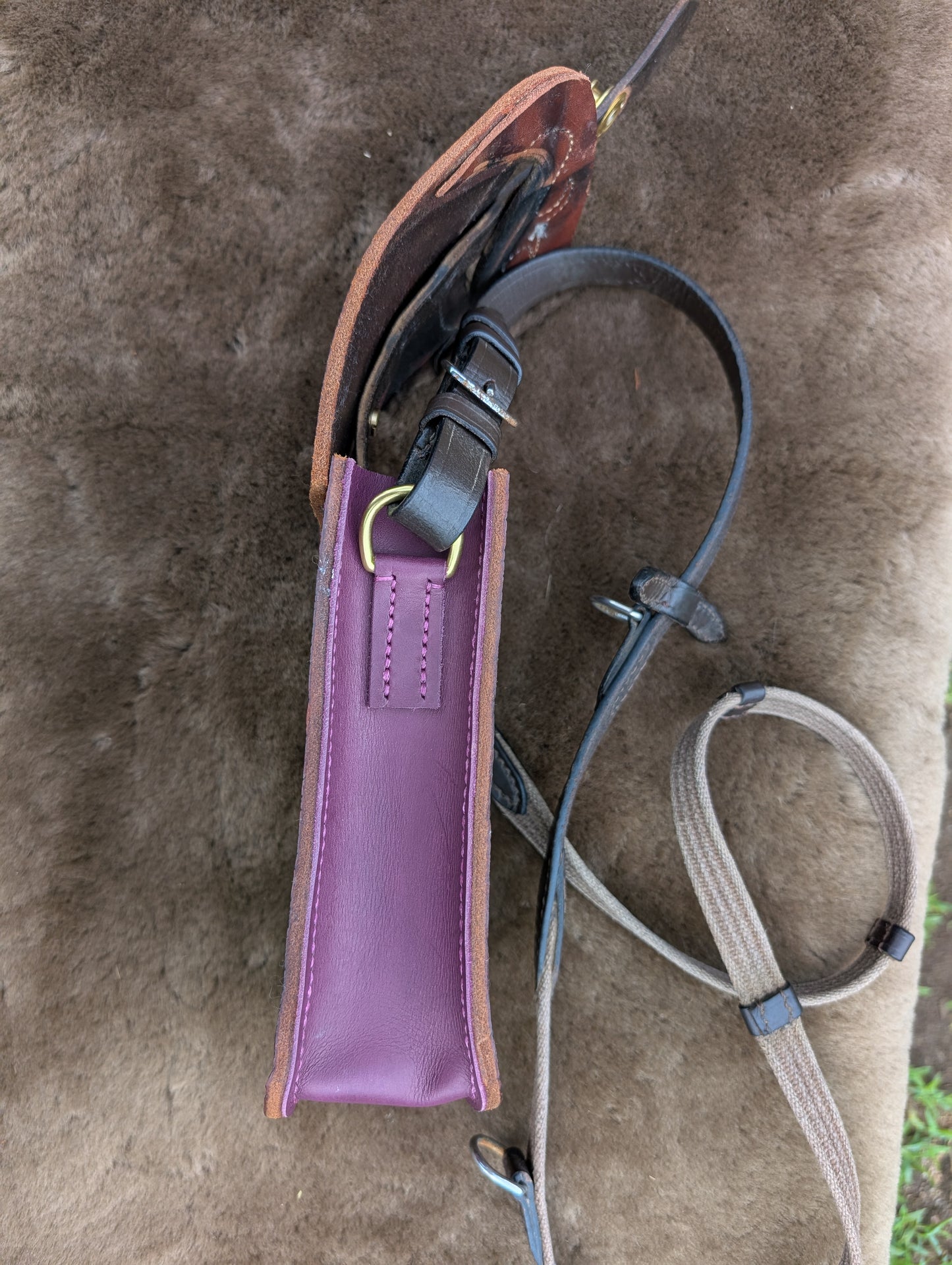 Australian Stock Half Halt Saddlebag Plum