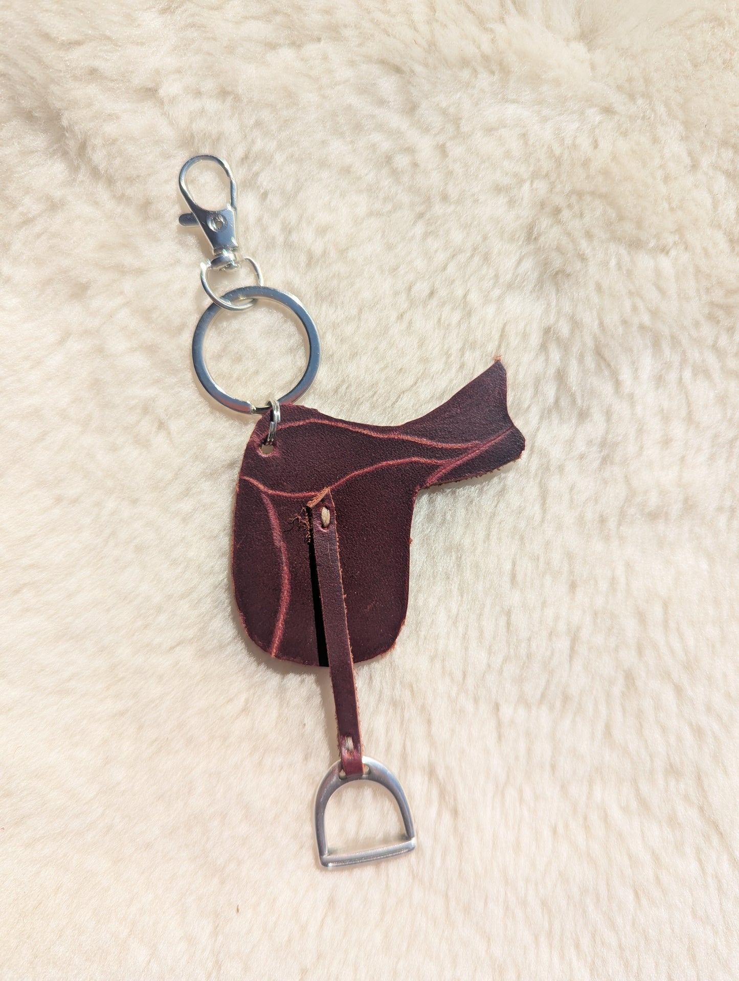 English Saddle Keychain