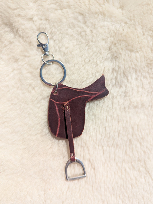 English Saddle Keychain
