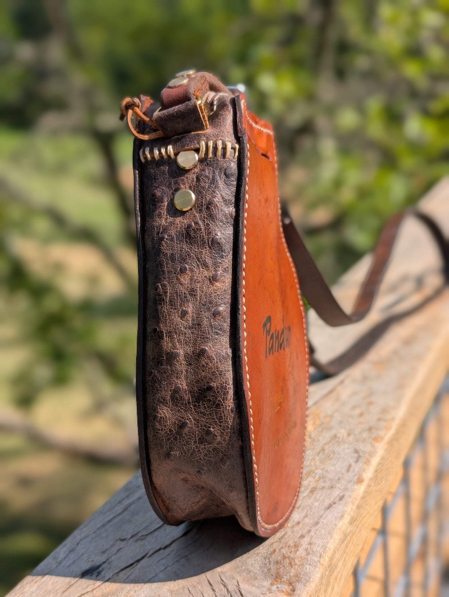 Ostrich Brown & Cognac Forward Seat Billet Guard Bag