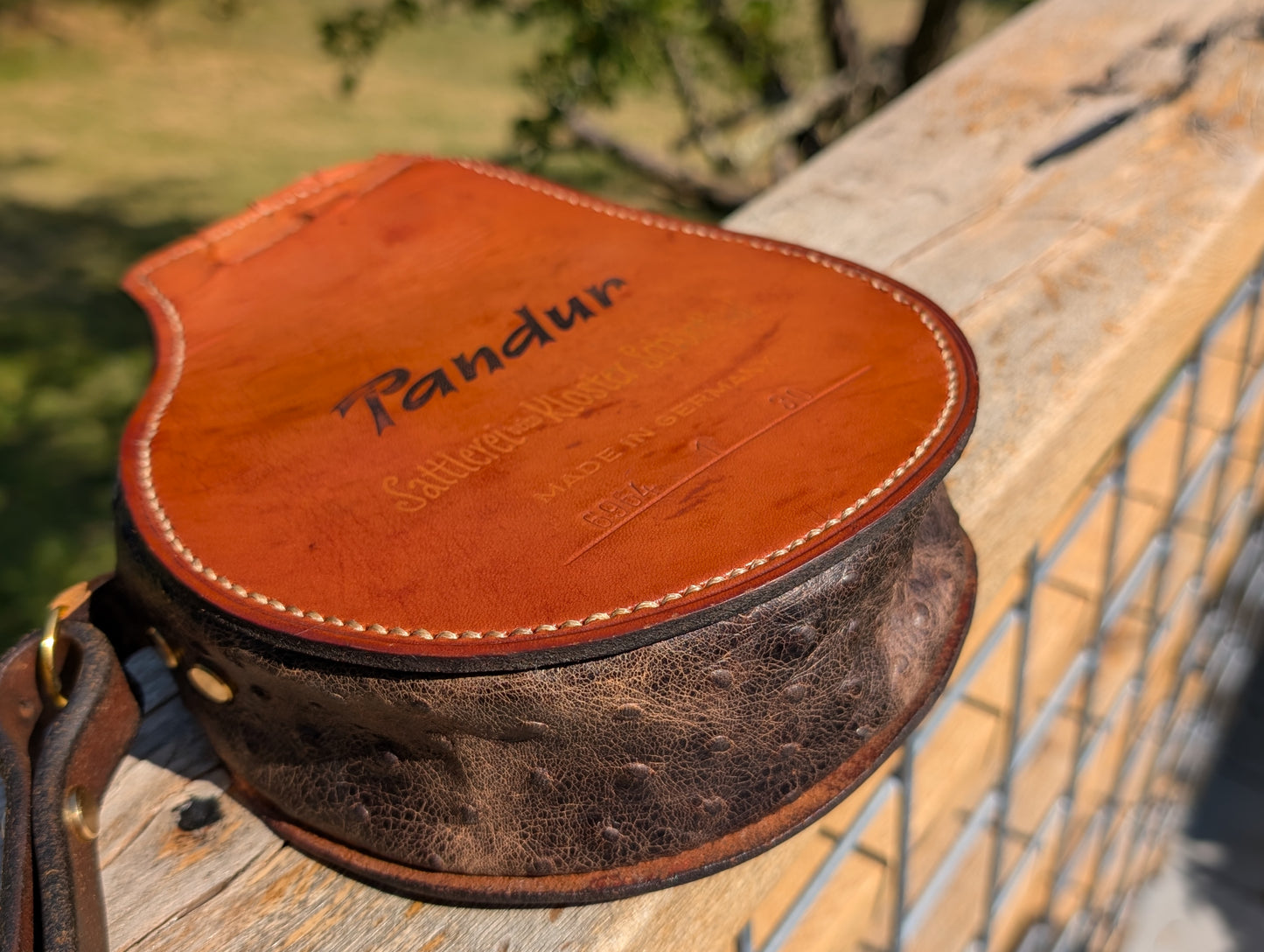 Ostrich Brown & Cognac Forward Seat Billet Guard Bag