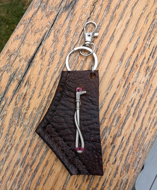 Saddle Leather Hunt Whip Keychain