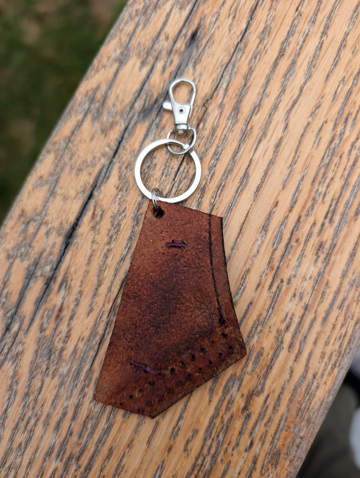 Saddle Leather Hunt Whip Keychain