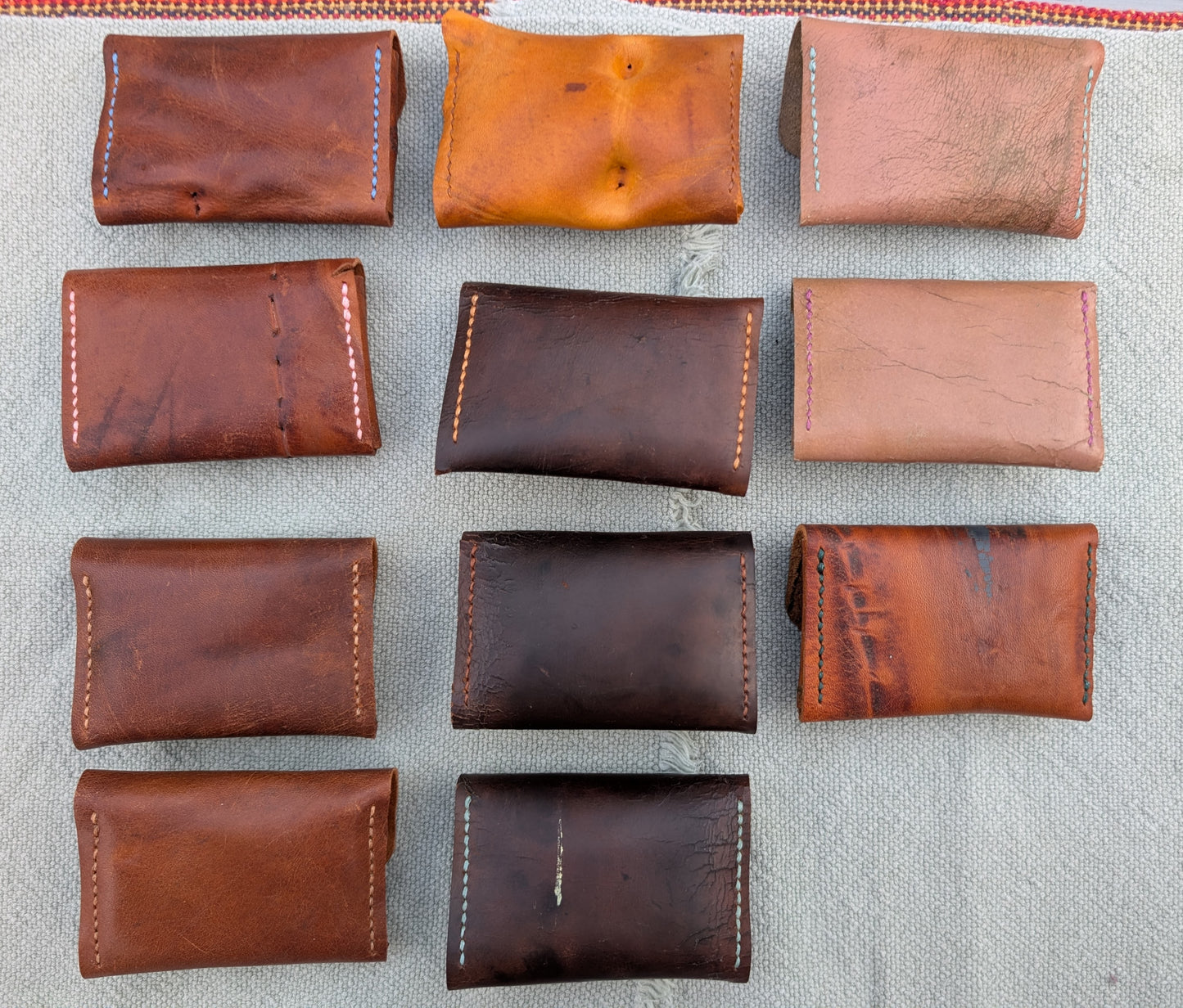 Panel Leather Coin / Card pouch