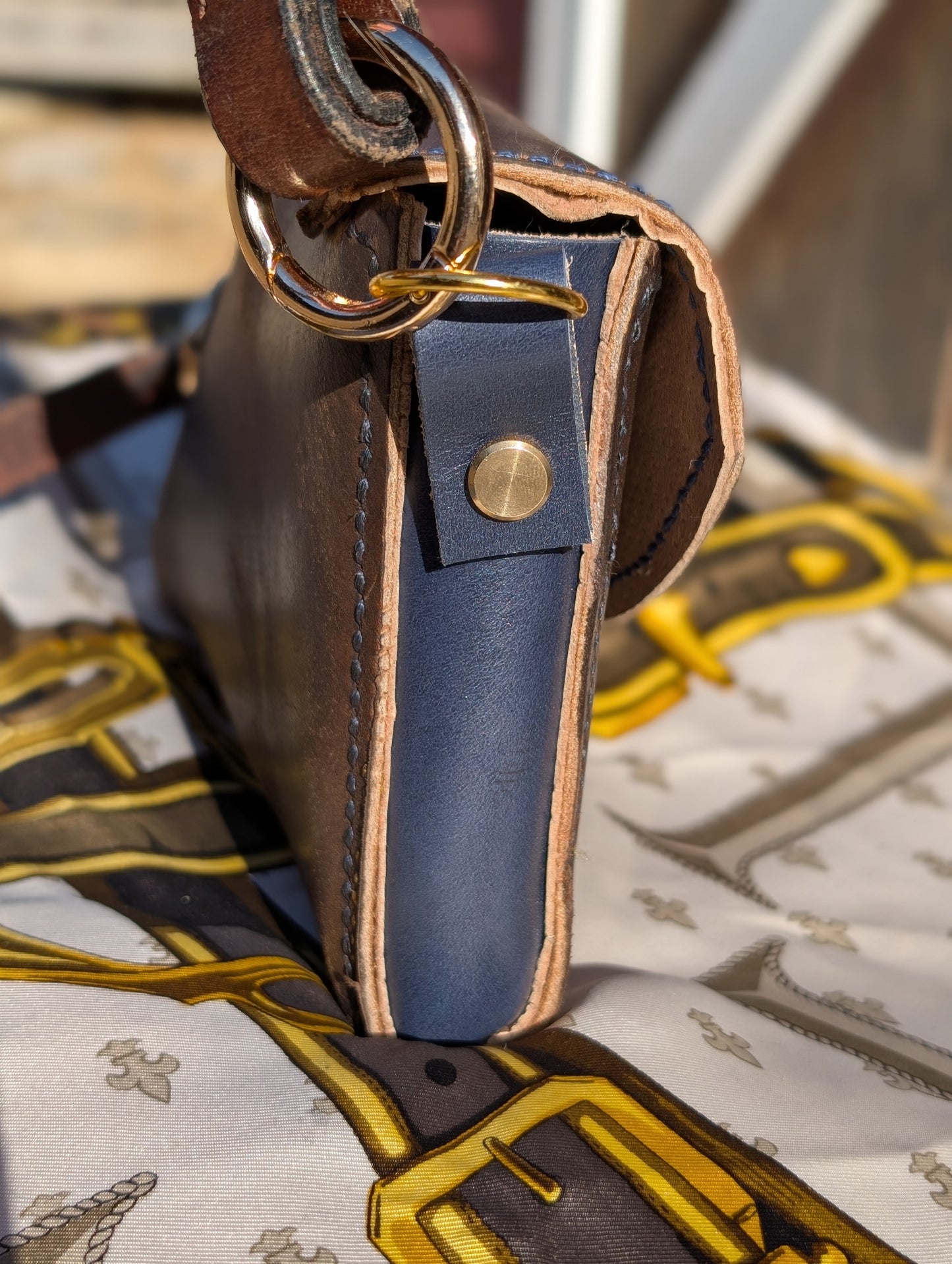 Dark Brown Borelli Renvers Crossbody/Clutch with cream interior