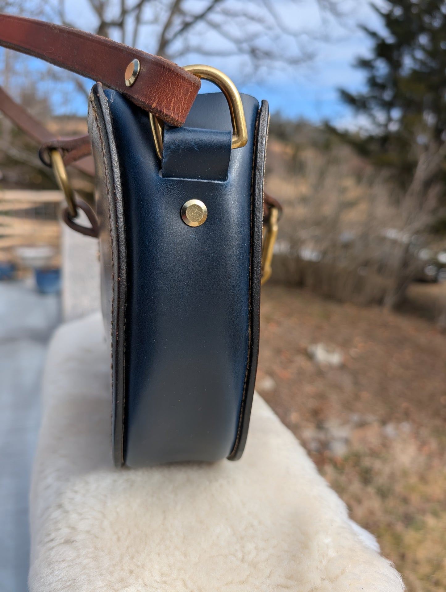 Navy Beval Shoulder Tote