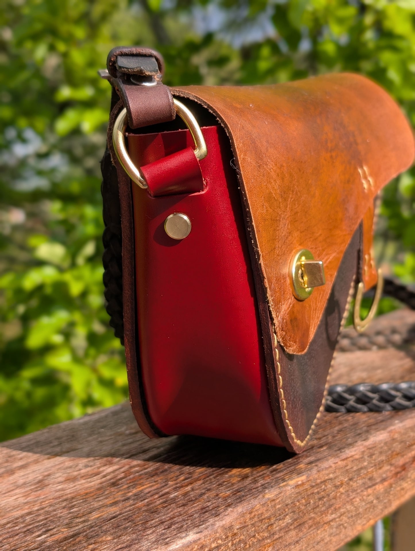 Red and Brown Middleburg Crossbody