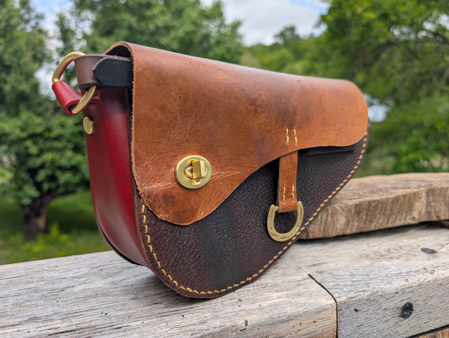 Red and Brown Middleburg Crossbody