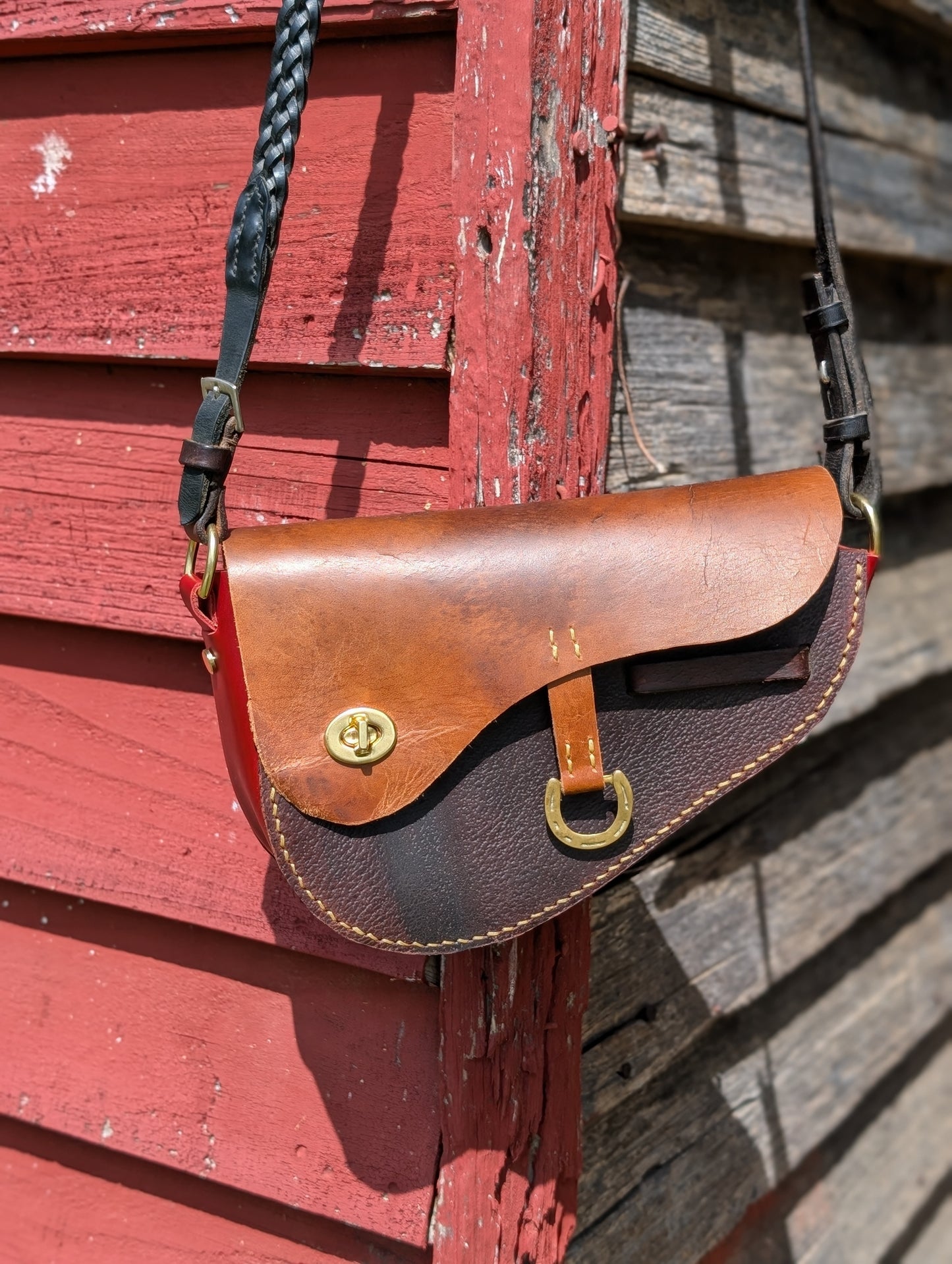 Red and Brown Middleburg Crossbody
