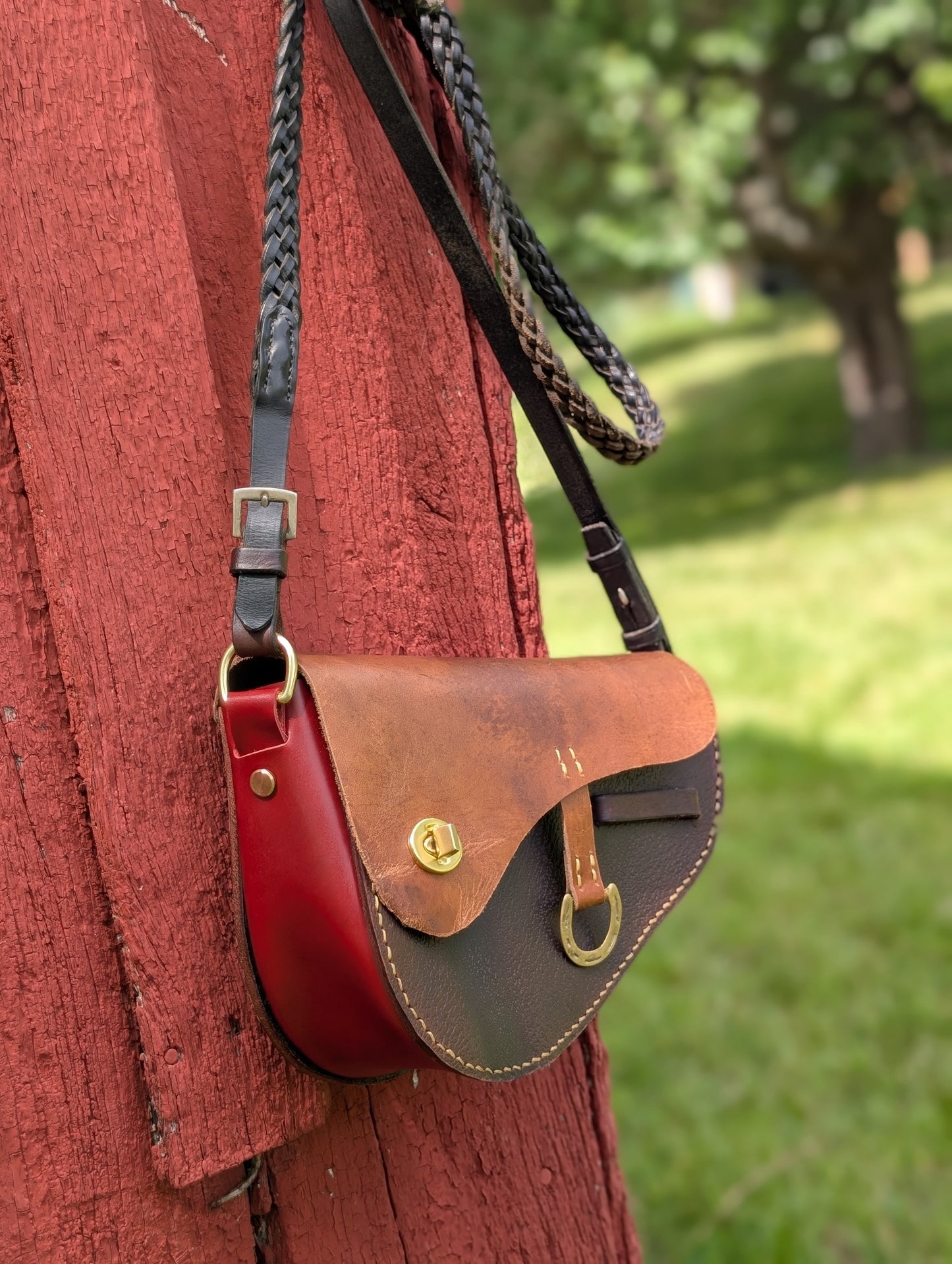 Red and Brown Middleburg Crossbody