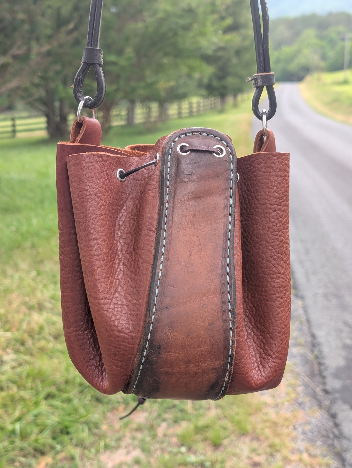 Tooled Stirrup Bucket Bag