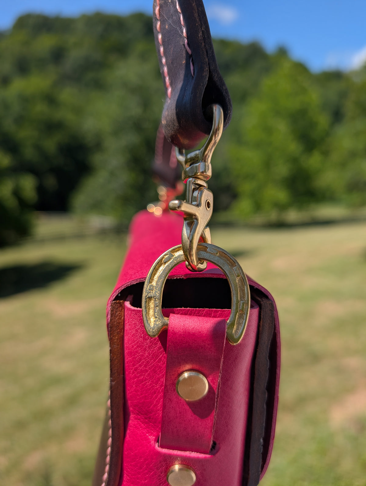 Pink Tooled Wenglish Shoulder Bag