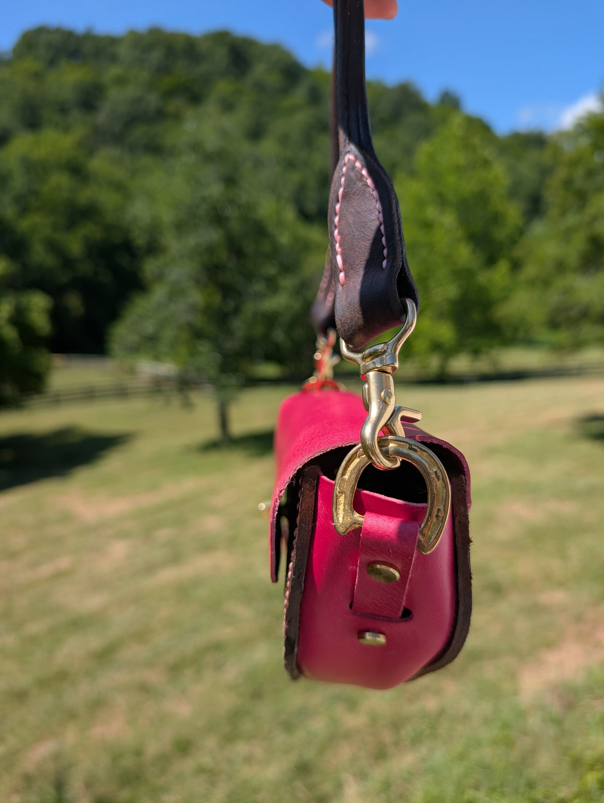 Pink Tooled Wenglish Shoulder Bag