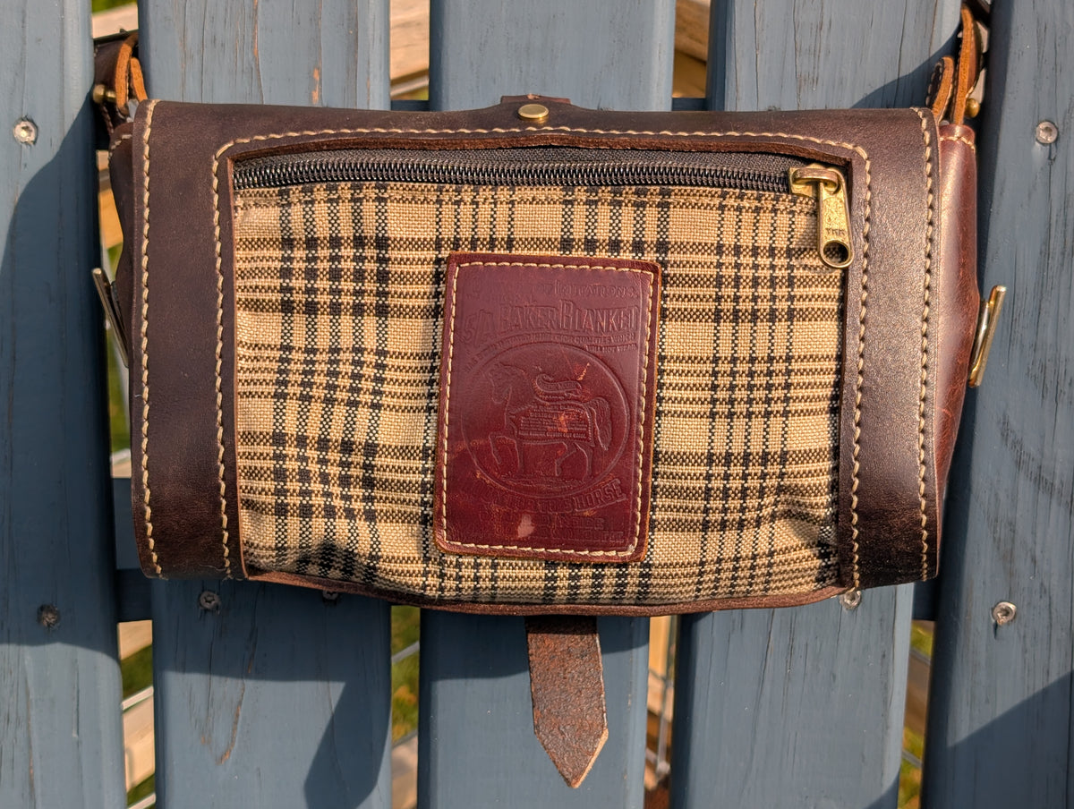 Baker Plaid and Leather Crossbody