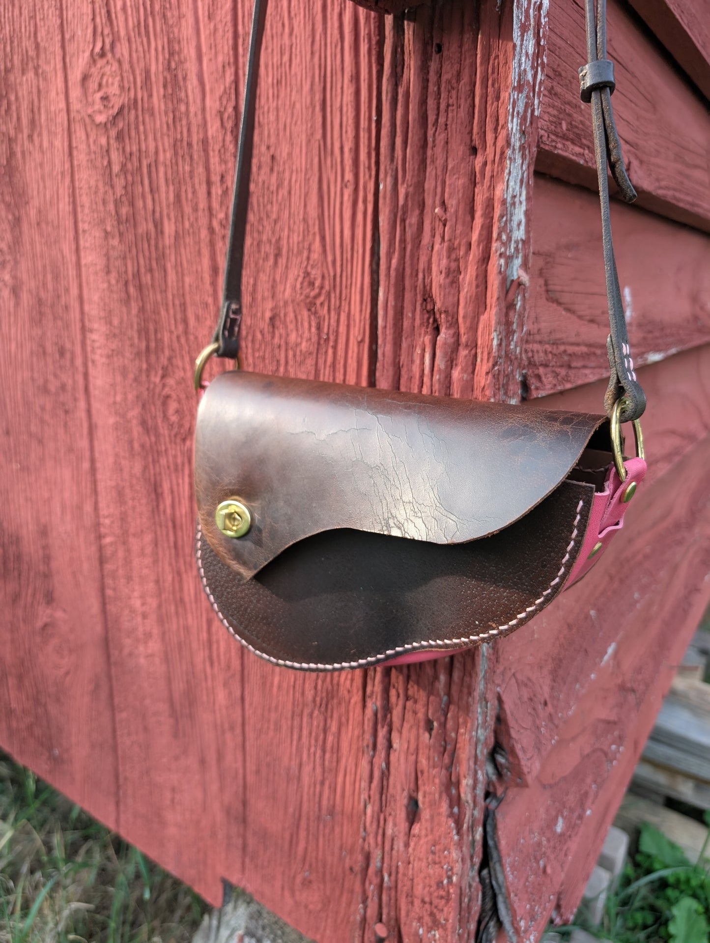 Brown and Pink Middleburg Shoulder/Crossbody