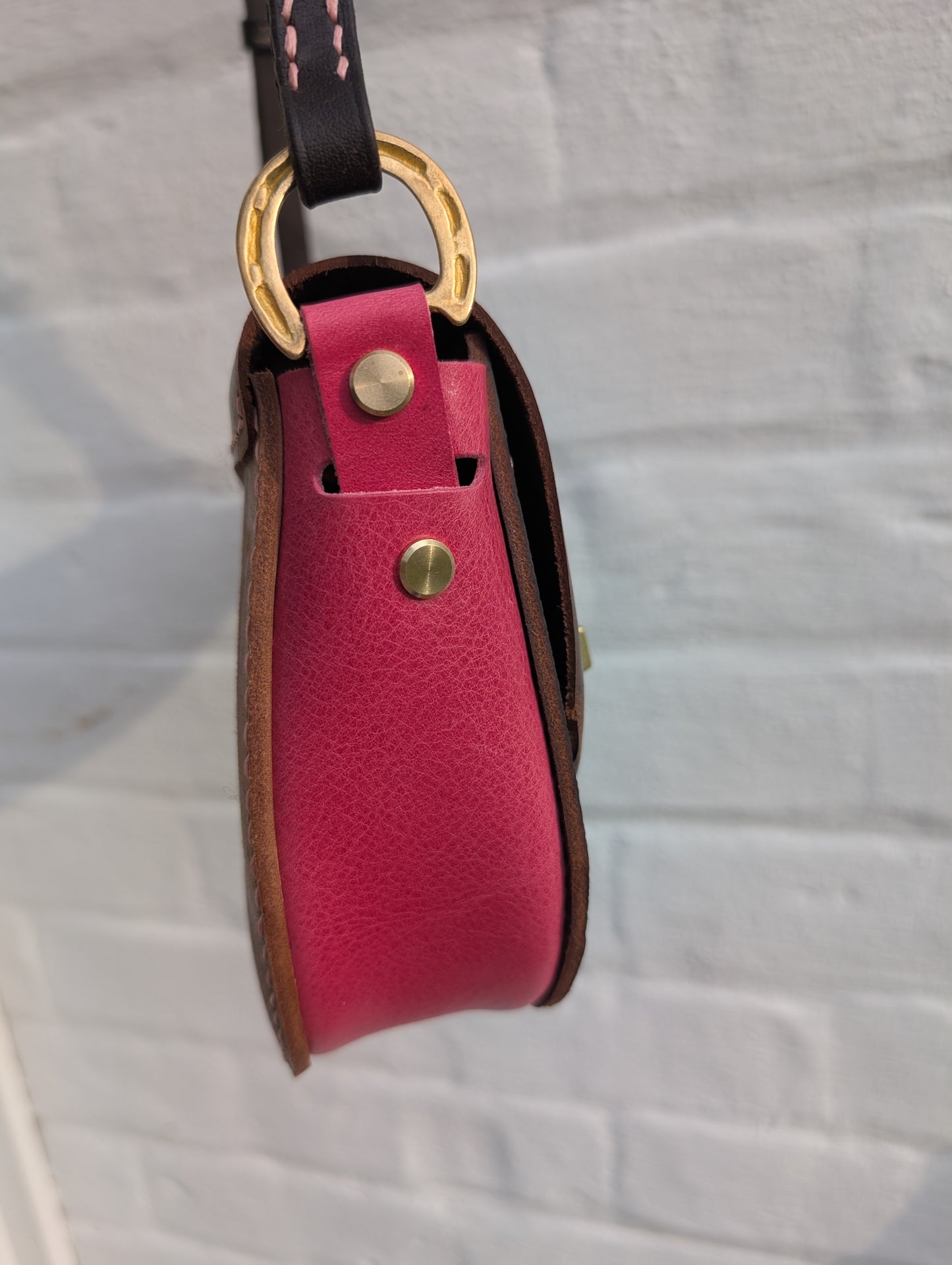 Brown and Pink Middleburg Shoulder/Crossbody