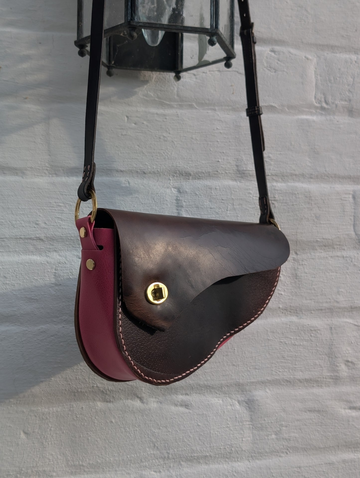 Brown and Pink Middleburg Shoulder/Crossbody