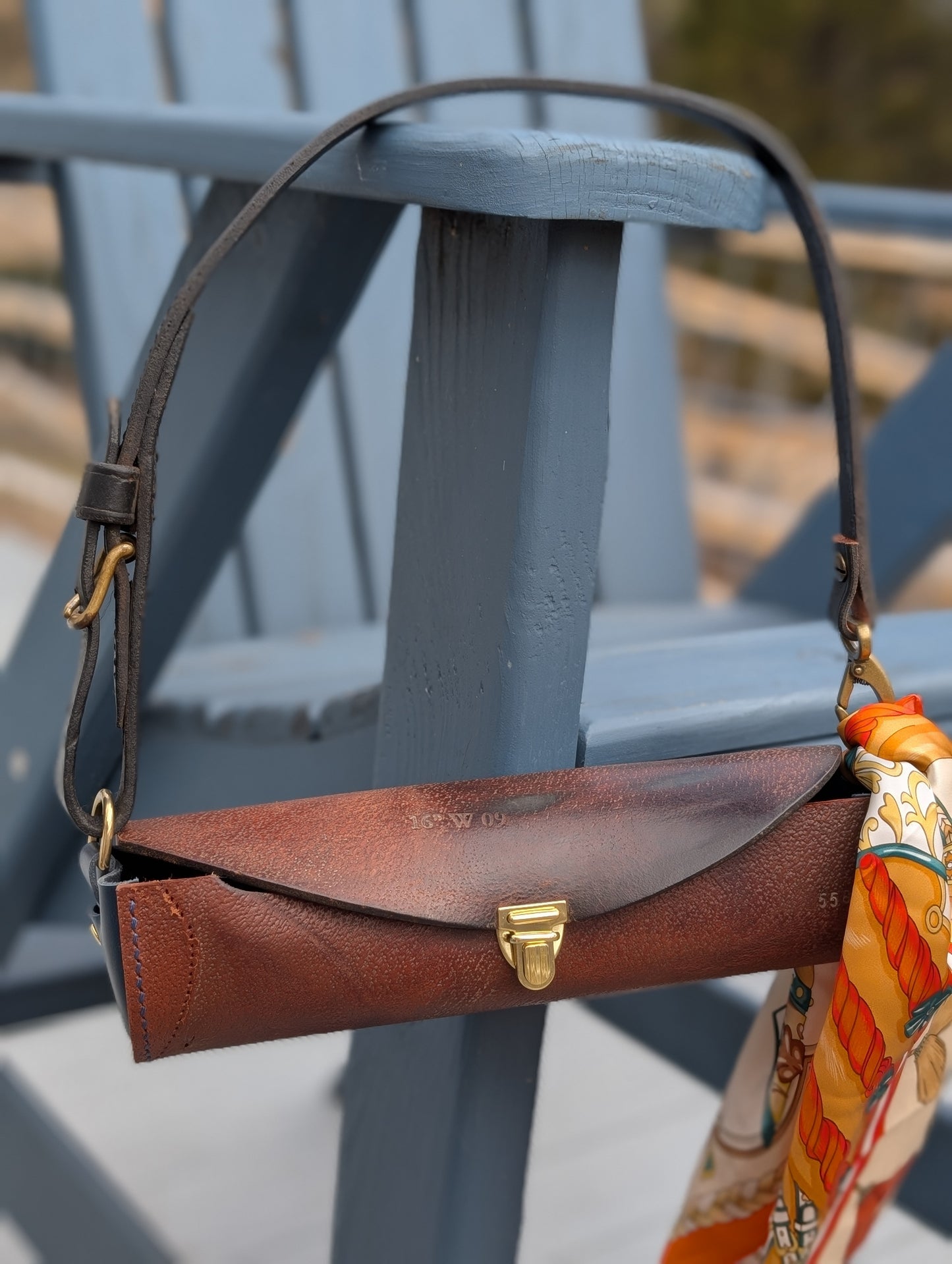 Beval Shoulder Barrel Bag with Navy Gusset