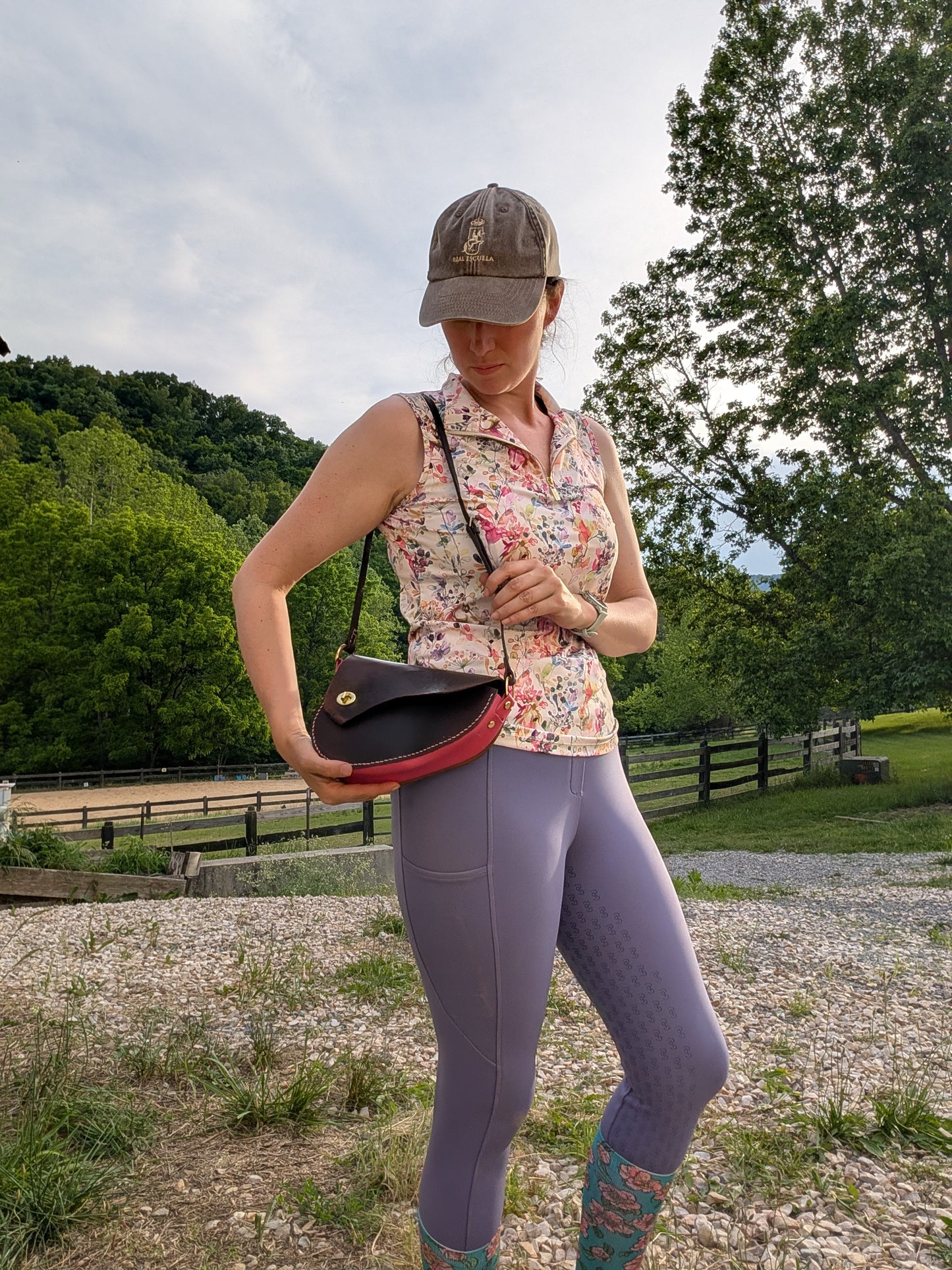Brown and Pink Middleburg Shoulder/Crossbody